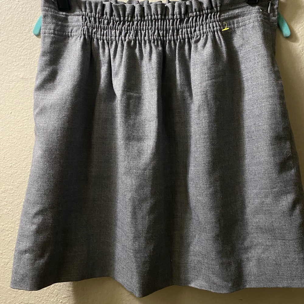 J. Crew Gray A-Line Smocked Mini Skirt